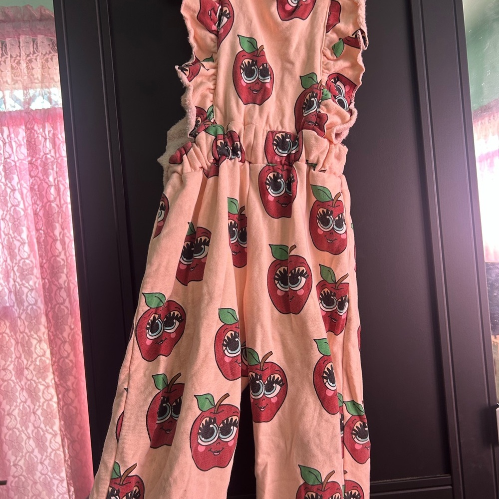 Hugo loves tiki Apple Print Kids Jumpsuit size 4t